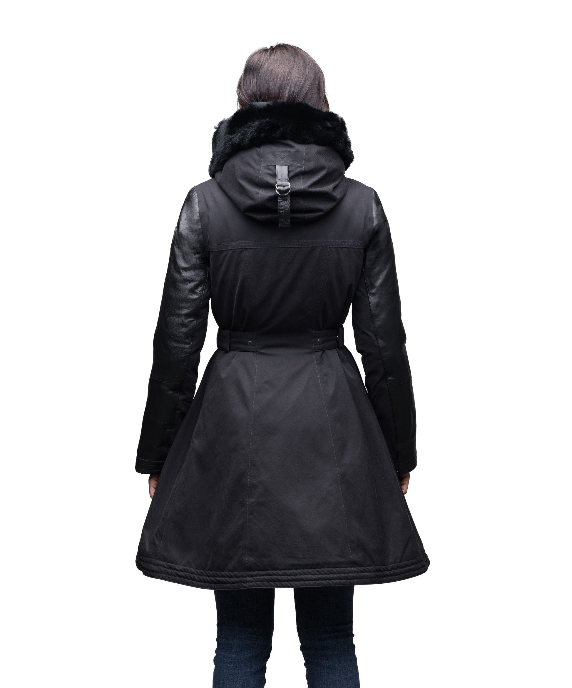 Women's down filled overcoat with double breasted closure and removable down filled lined in Black