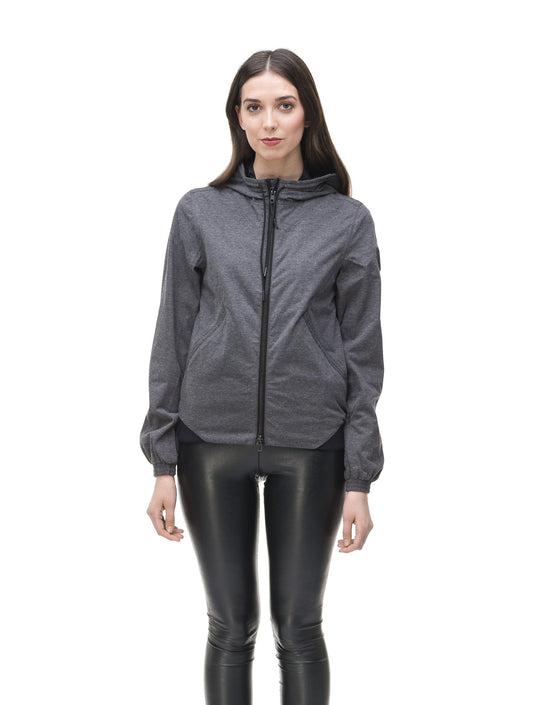 Women's lightweight jersey down filled jacket in Charcoal + Charcoal