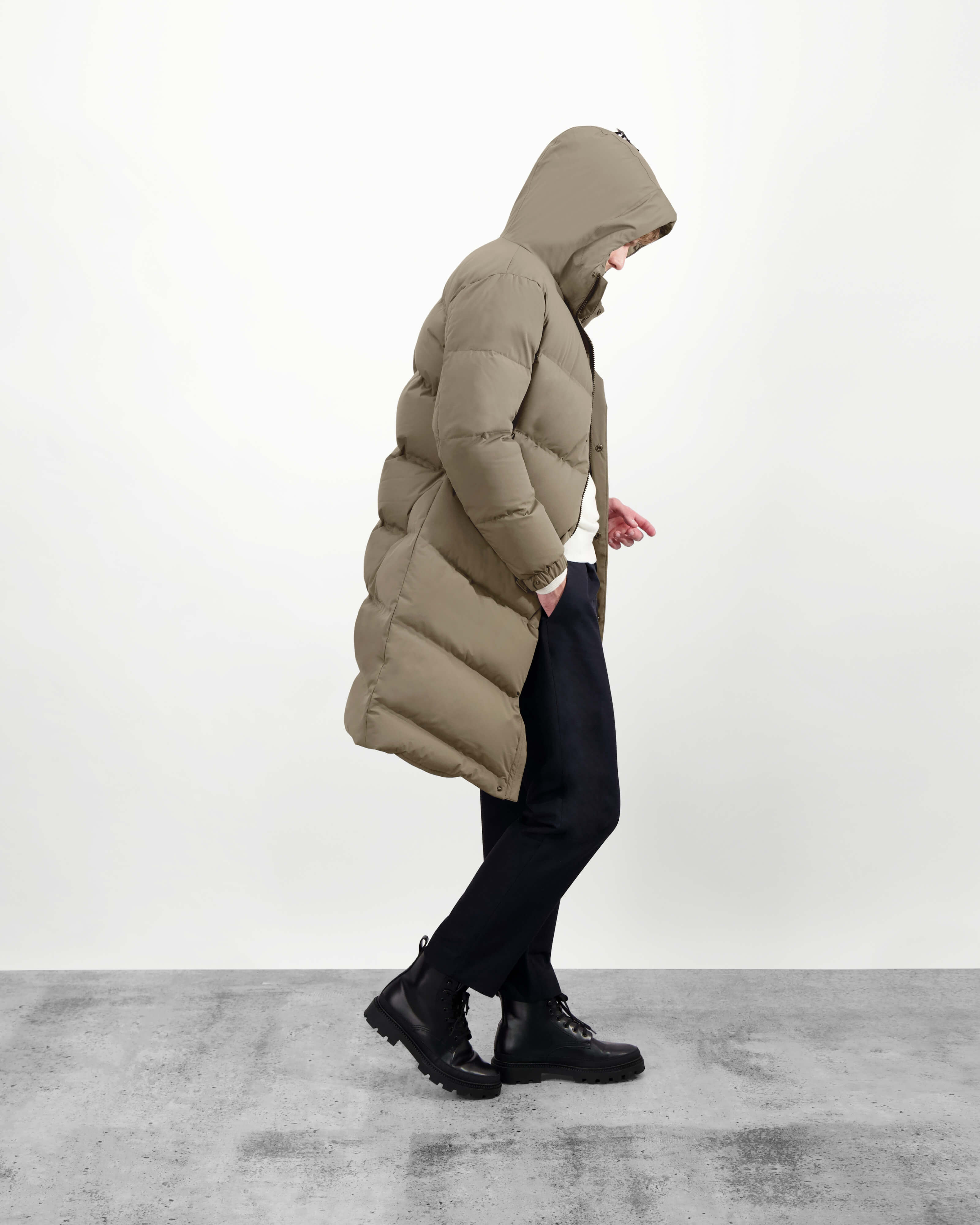 Goose down long jacket online