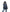 Women's hooded rain jacket with high low hem in Navy