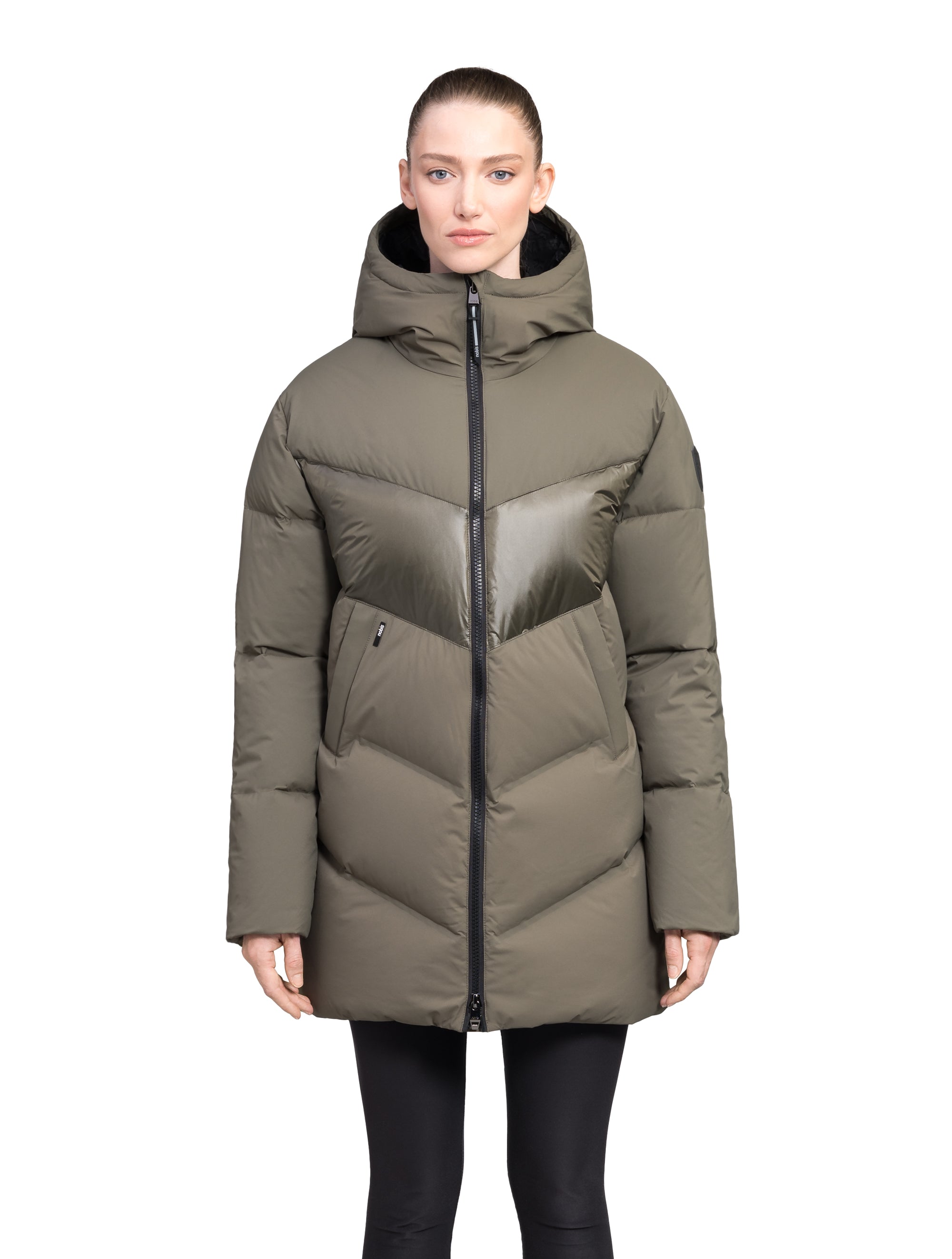 Thigh length sale women's coat