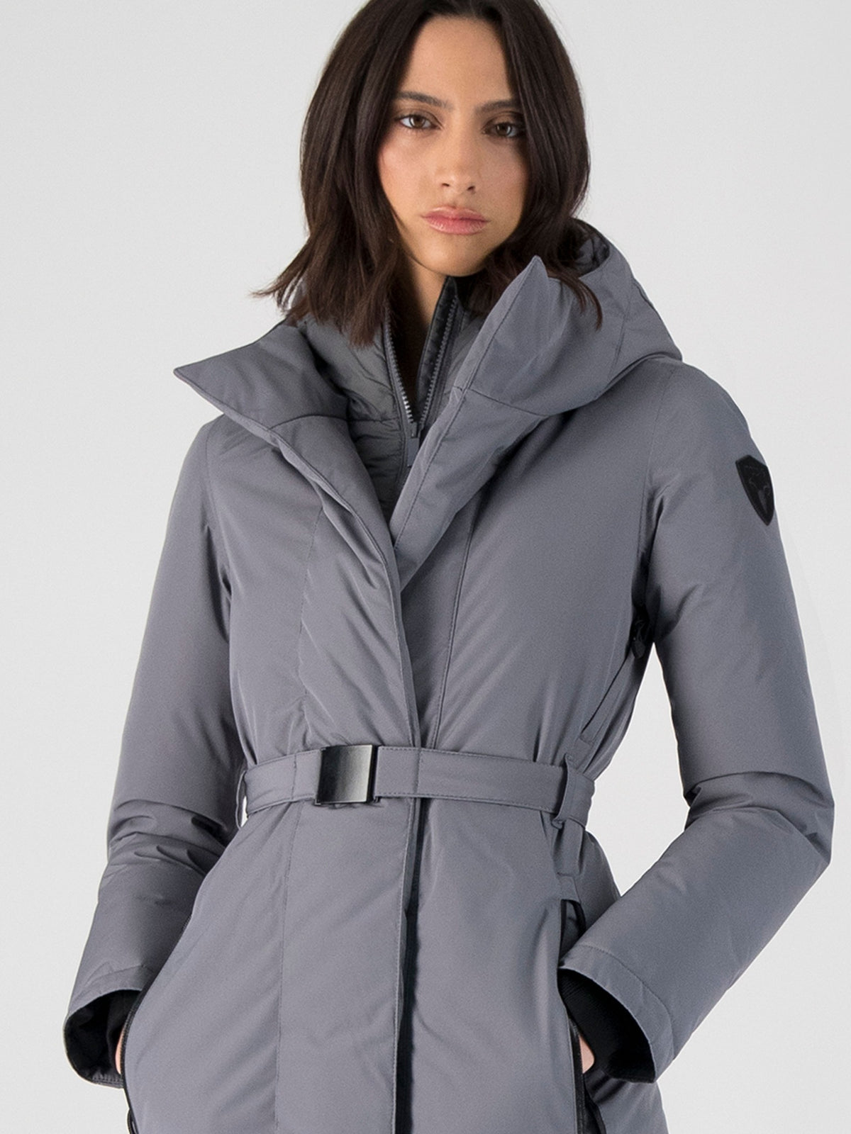 Lara Women's Belted Parka - Concrete