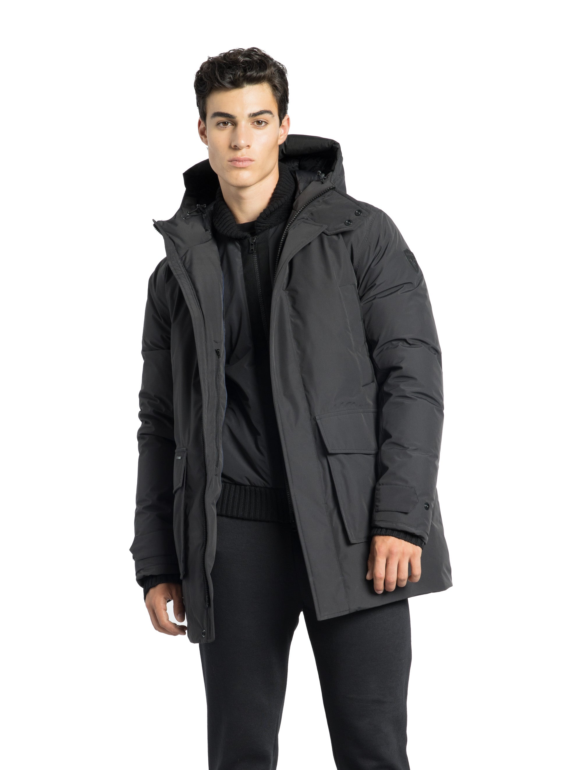 Mens black parka hotsell