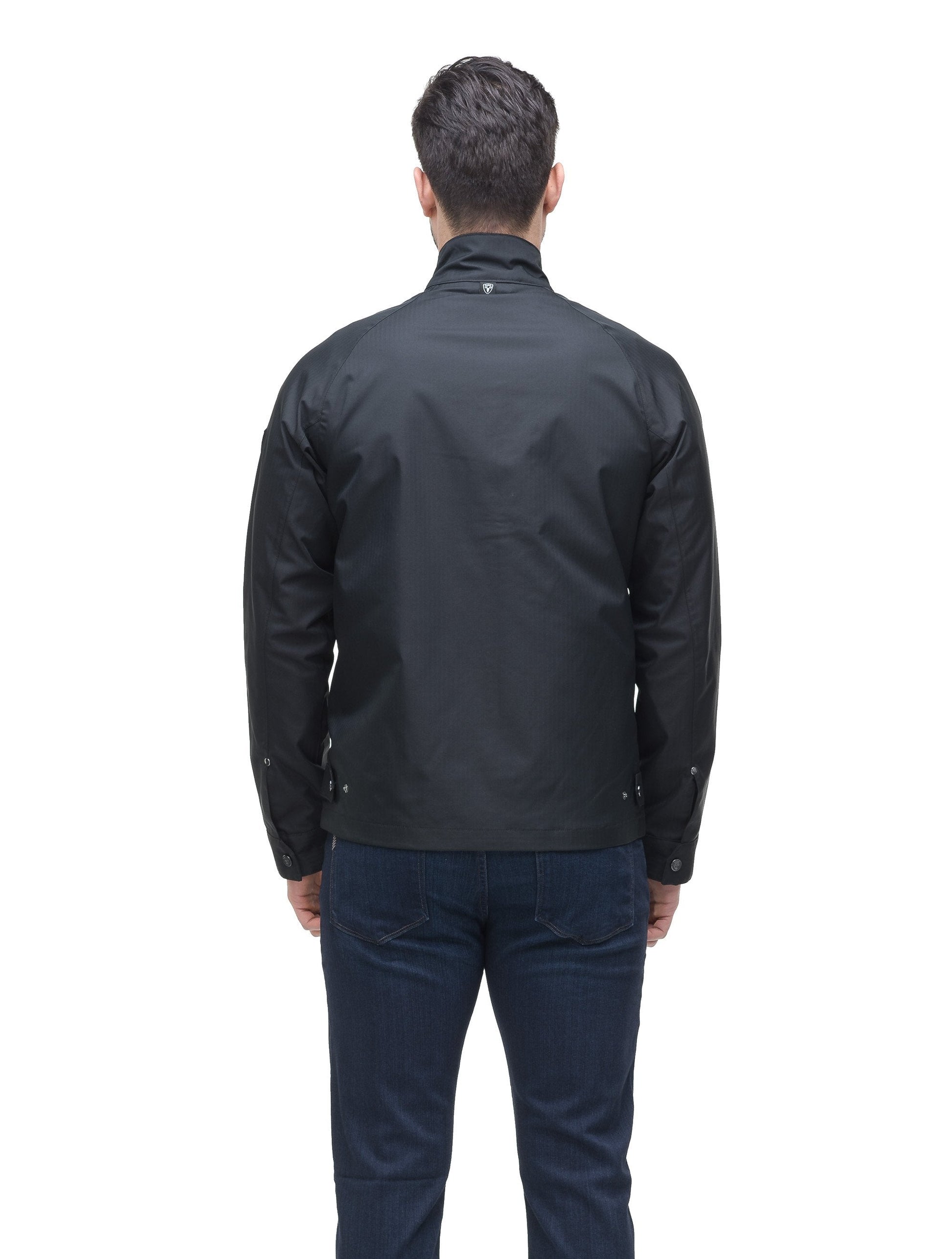 Men's zip up racer jacket in Black