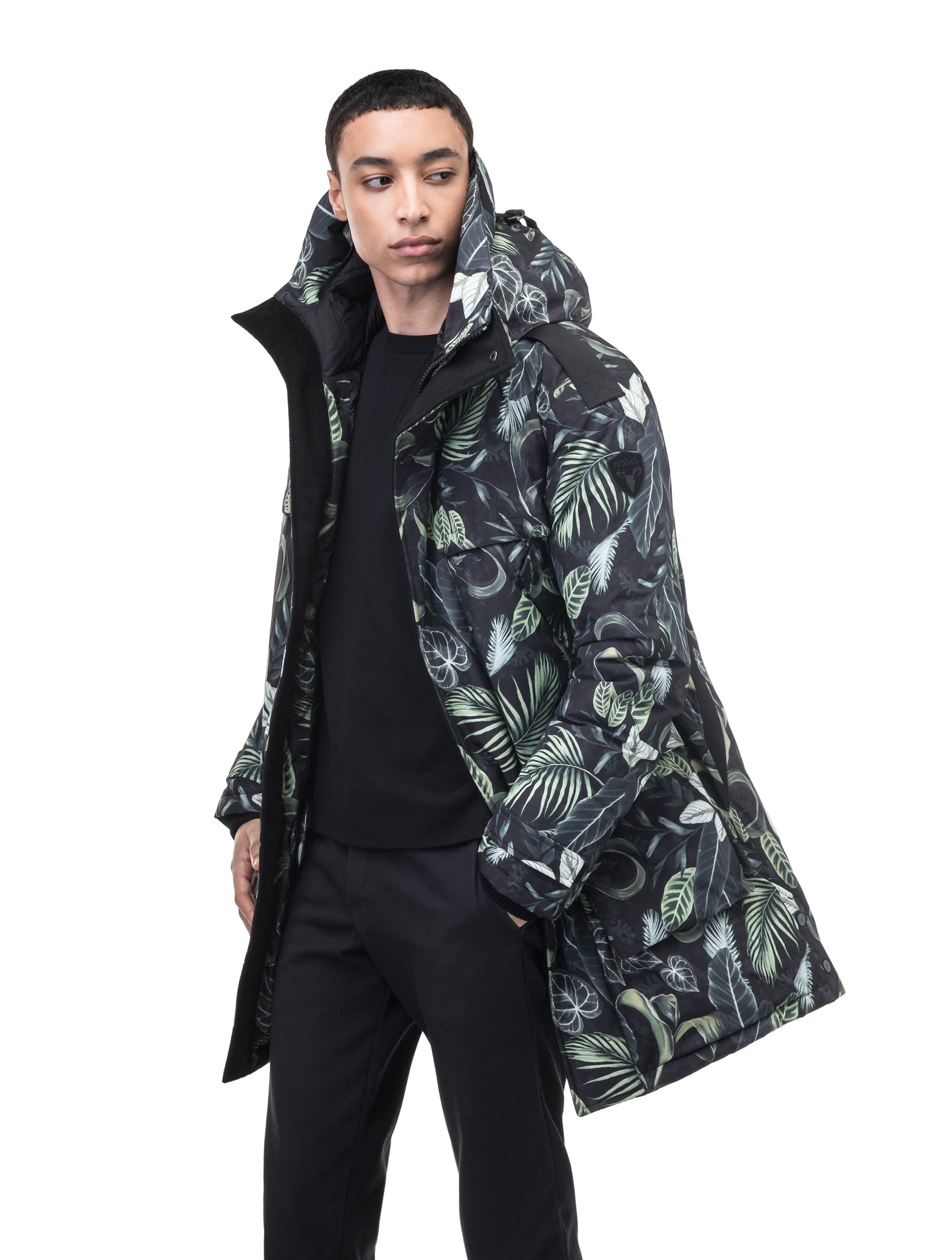 Men's Best Selling Parka the Yatesy is a down filled jacket with a zipper closure and magnetic placket in Foliage