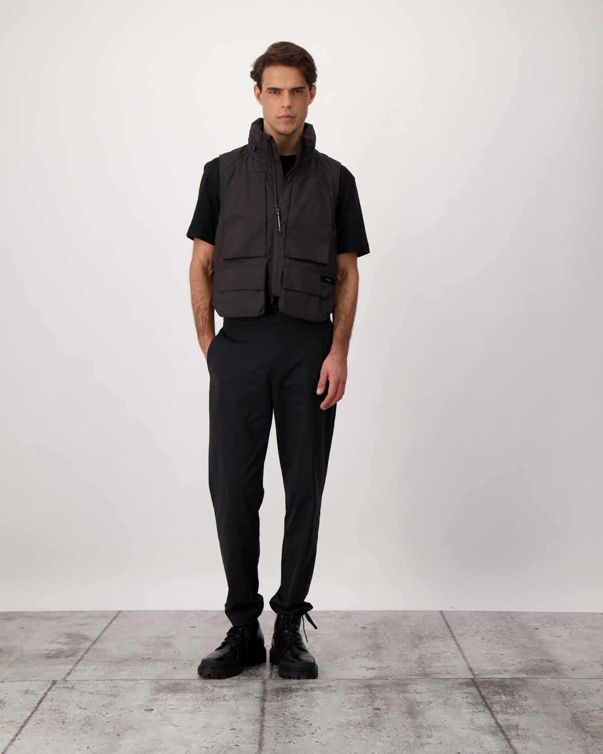 Zephyr is a unisex lightweight utility vest made from durable MatrixWeave ripstop in Black