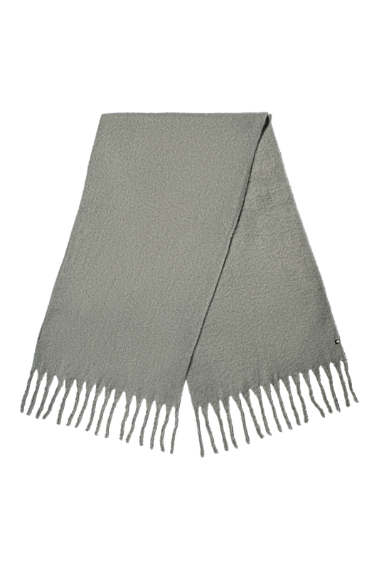 Unisex scarf with fringed ends in Grey + Grey