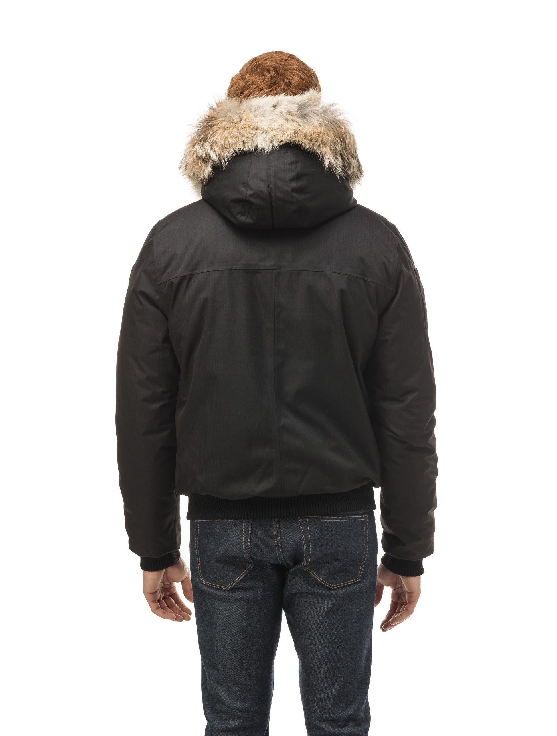 Faux Fur Lined Zip Hood Bomber Jacket