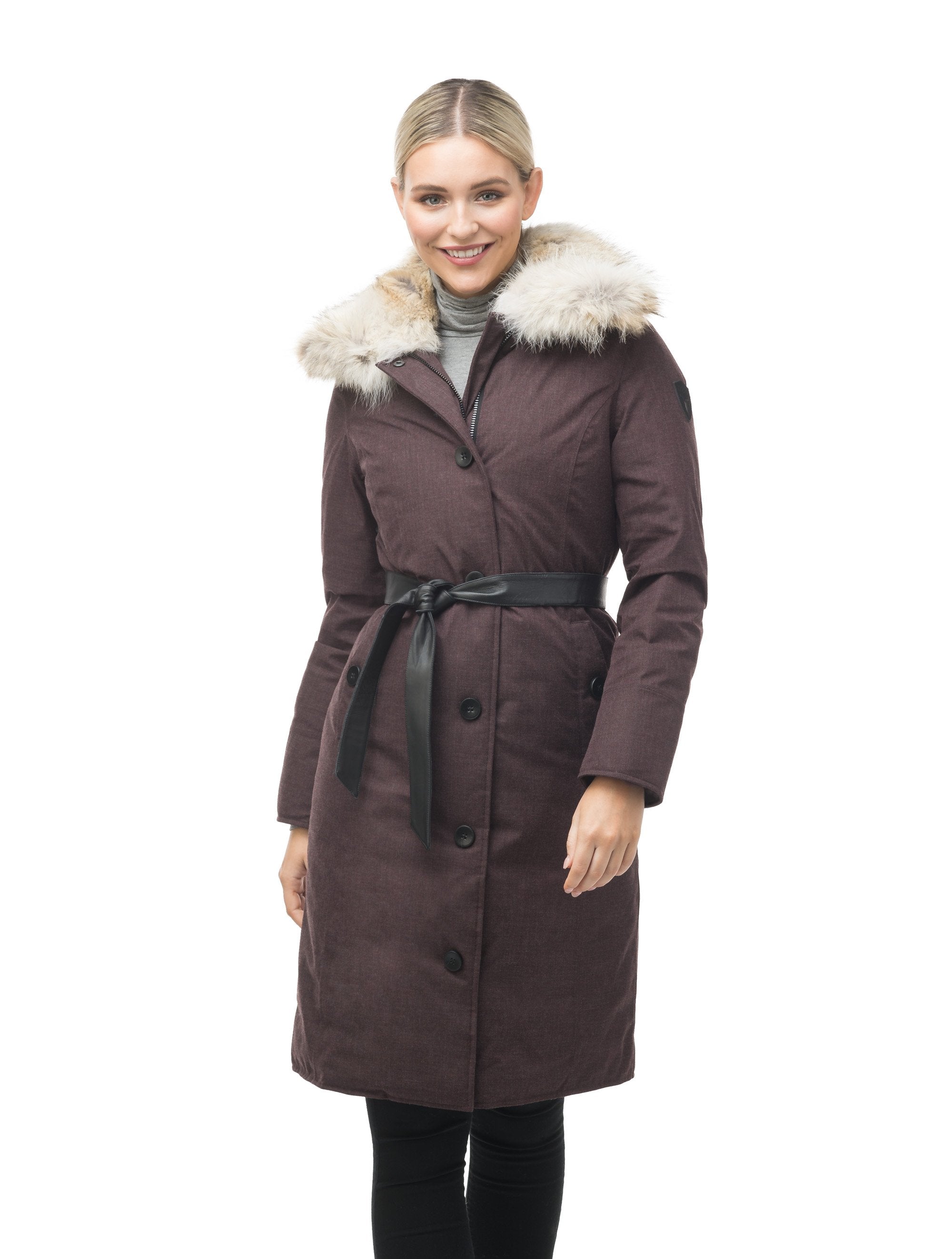 Grace down parka outlet with fur trim