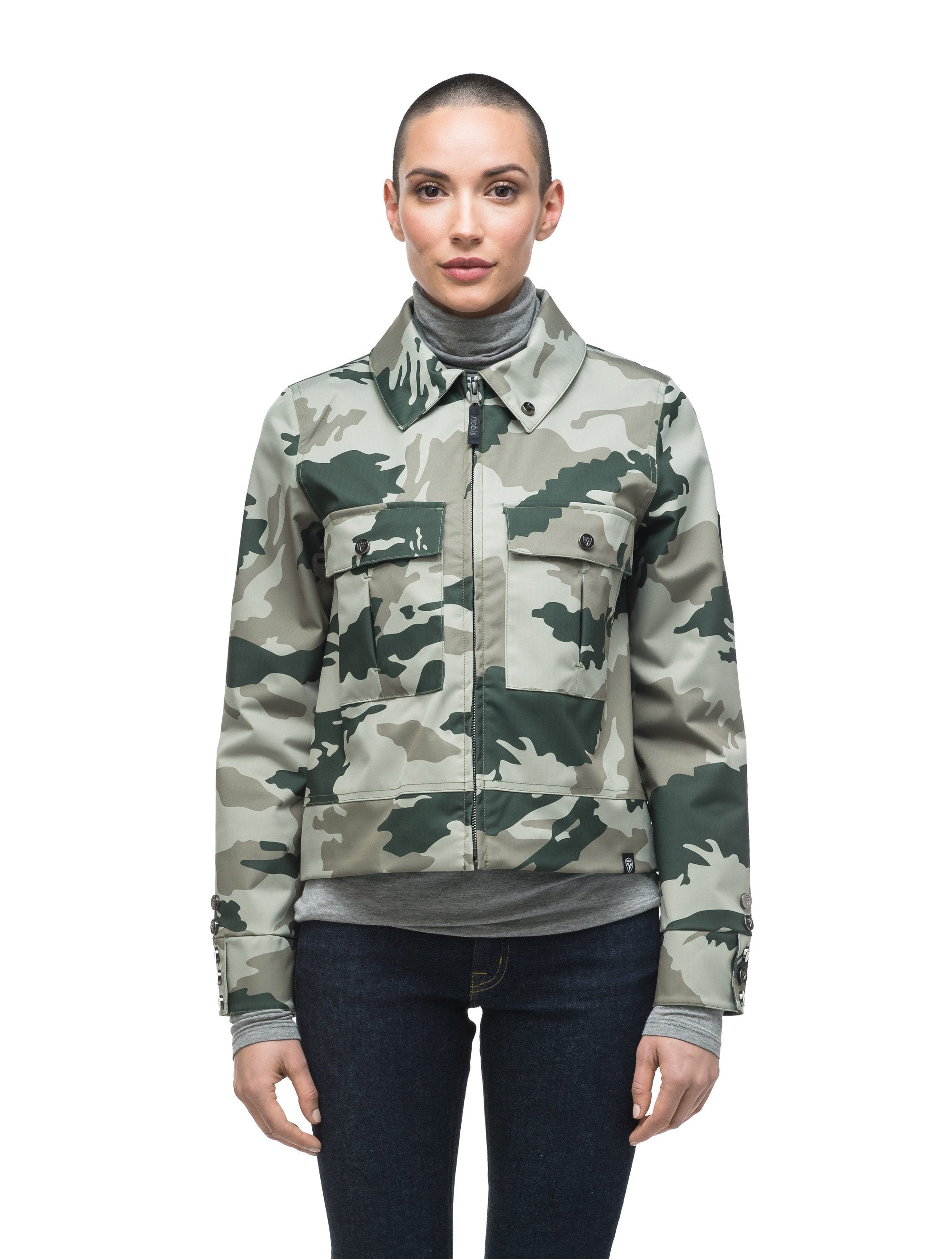 Cropped camo hot sale denim jacket