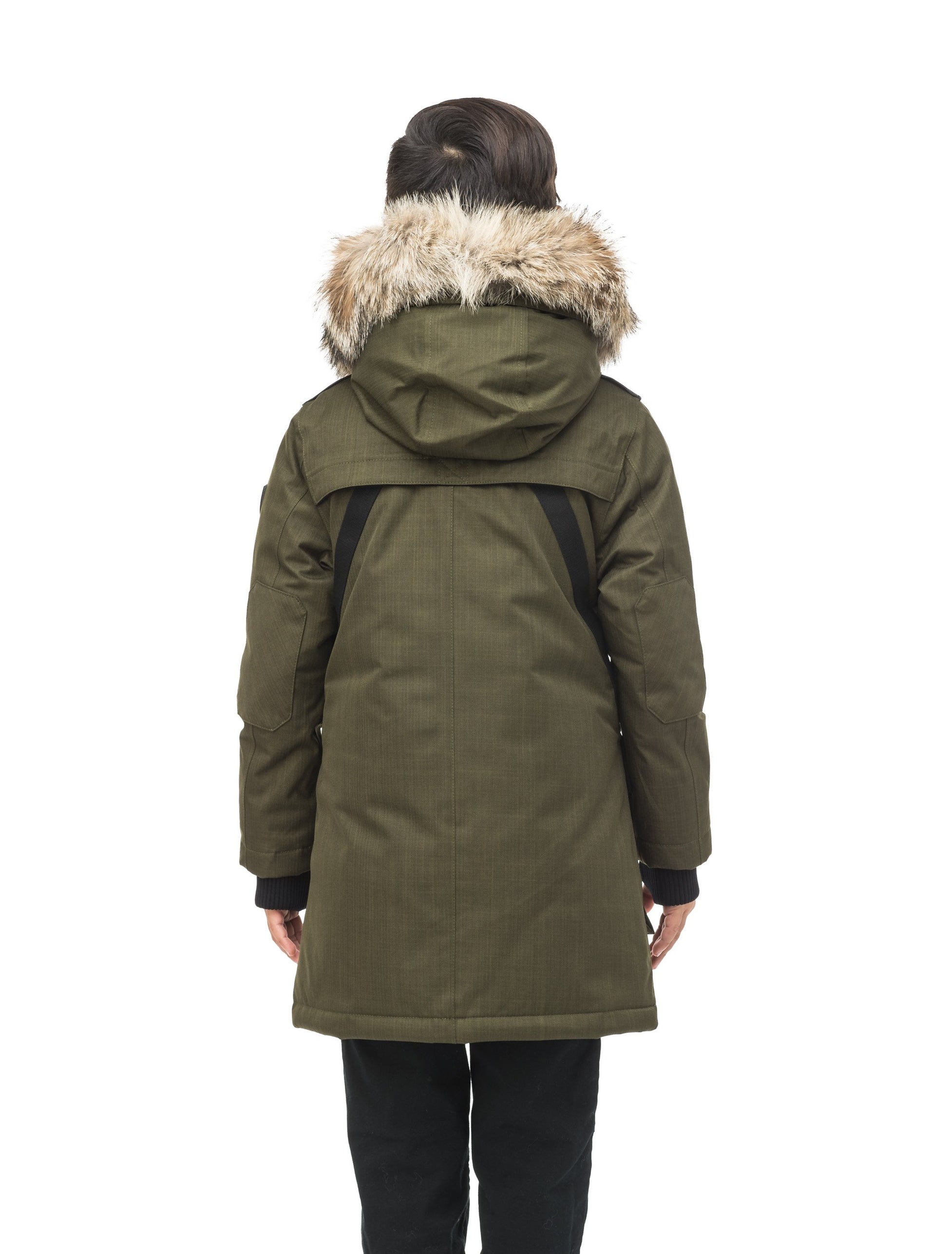 The best kid's down filled parka that's machine washable, waterproof, windproof and breathable in CH Fatigue