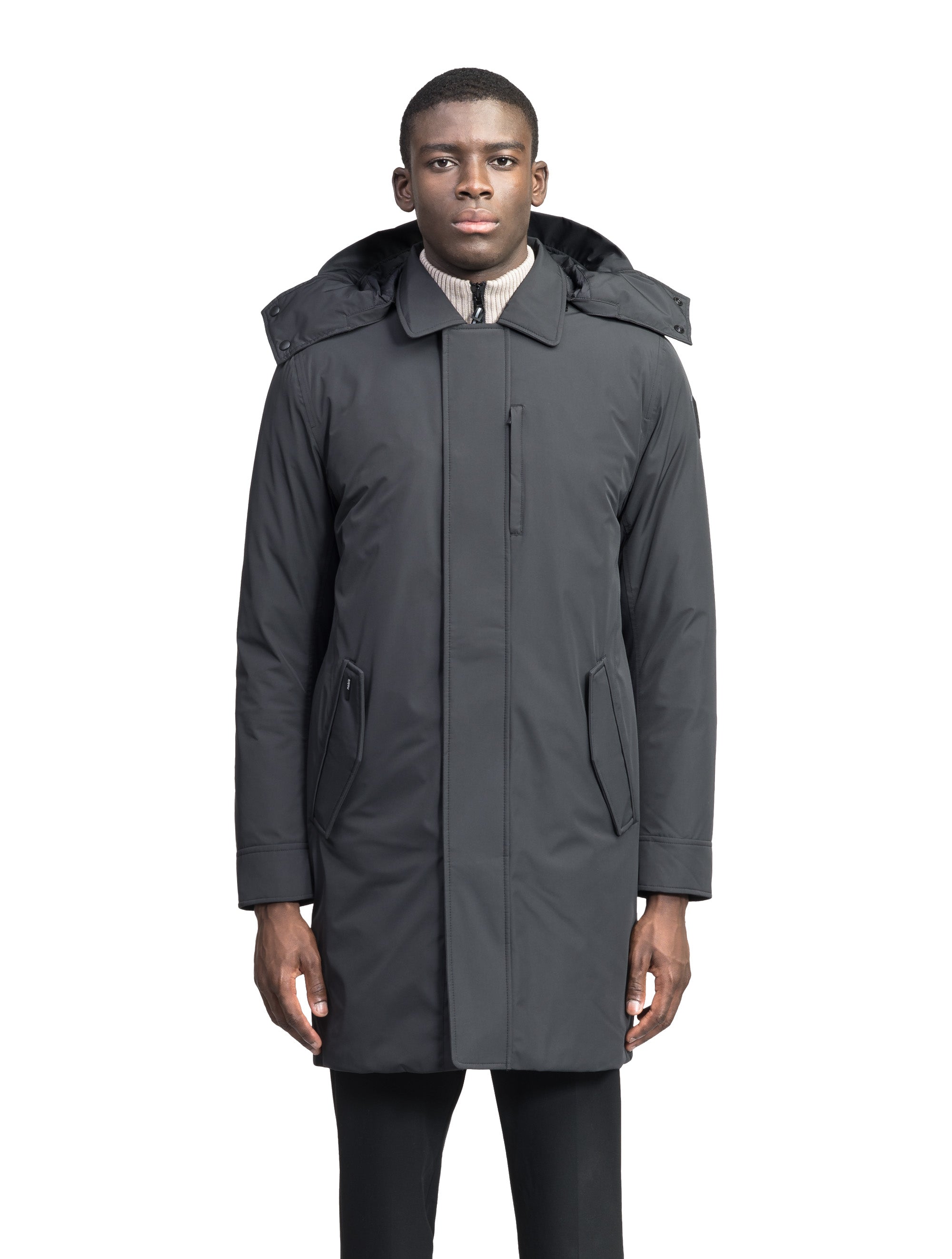 Hooded shop tailored coat