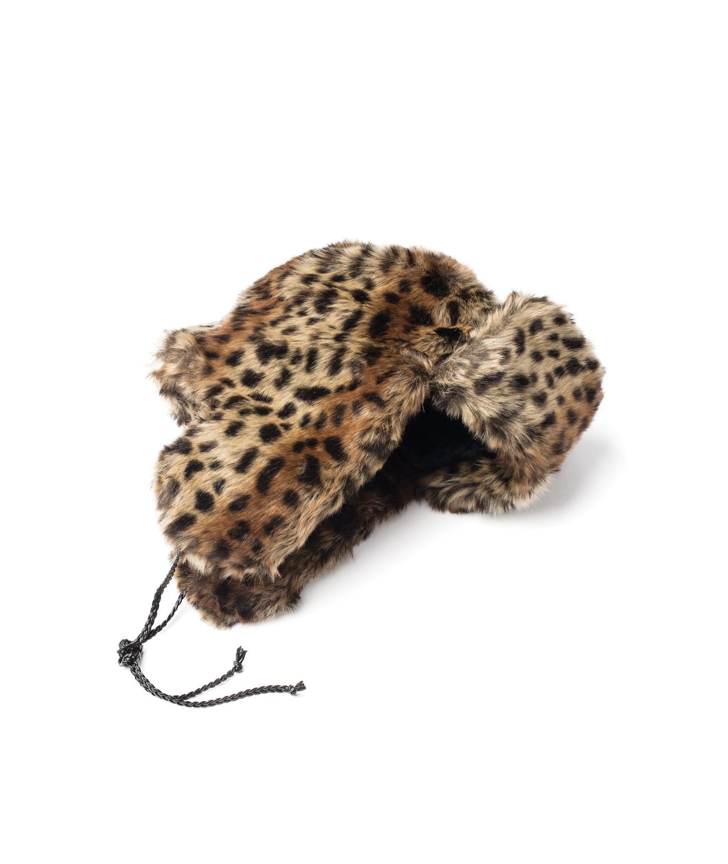 Leopard faux fur fargo trapper hat