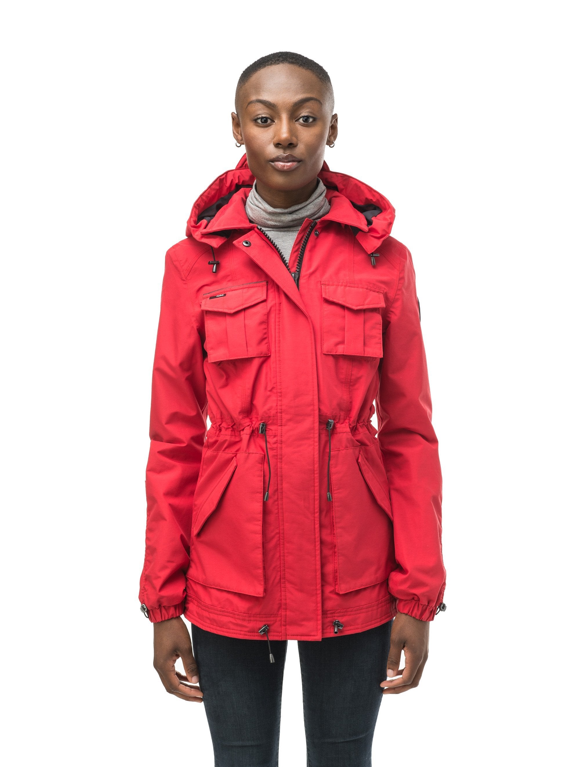 Red on sale hooded shirt