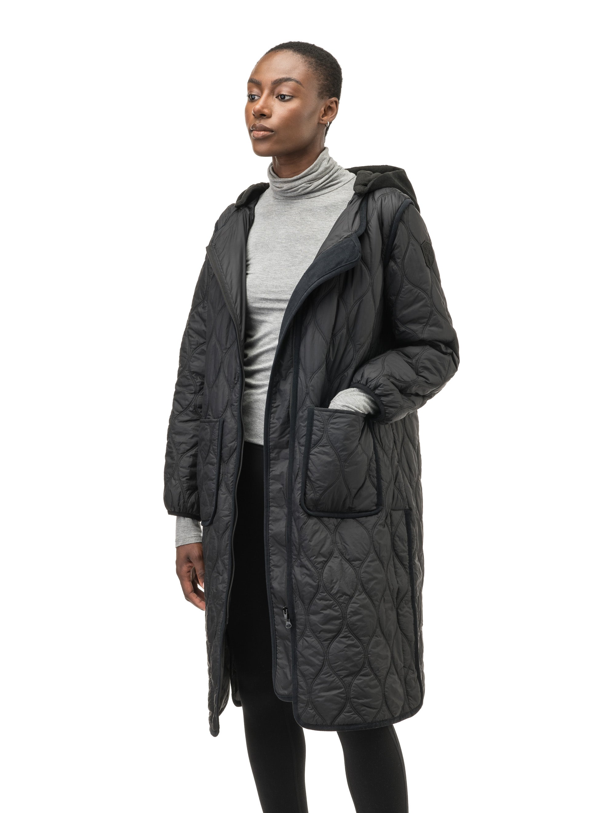 Long quilted jacket deals womens