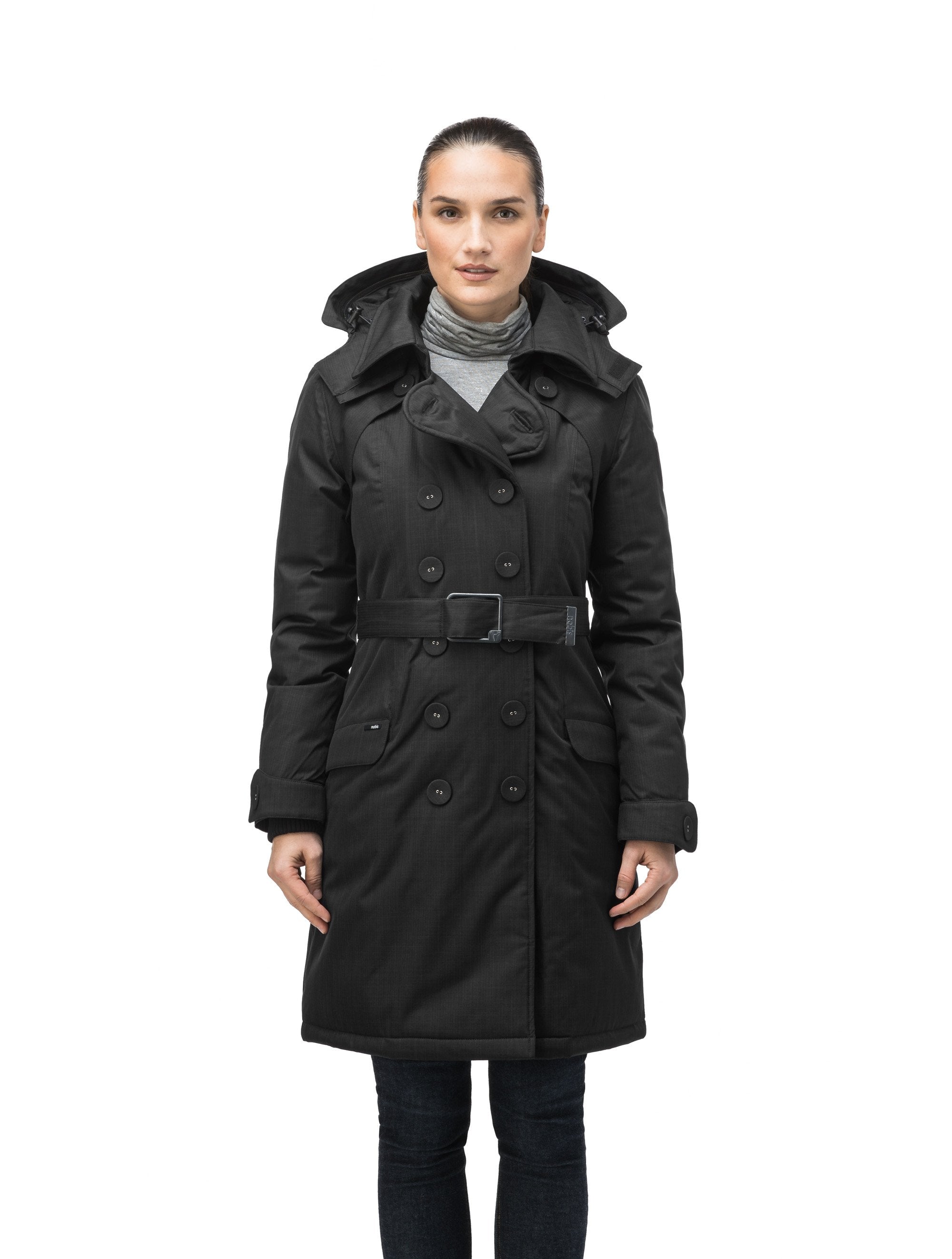 Black peacoat outlet with hood