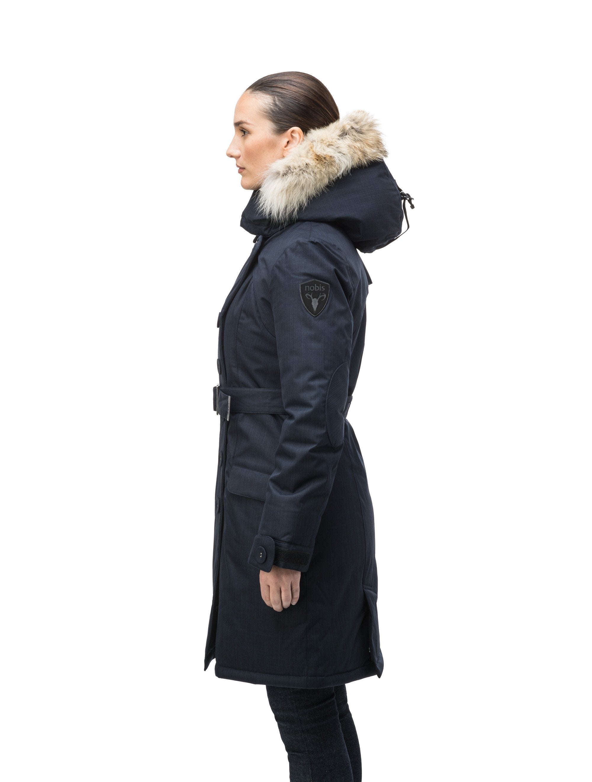 Navy long shop coat ladies