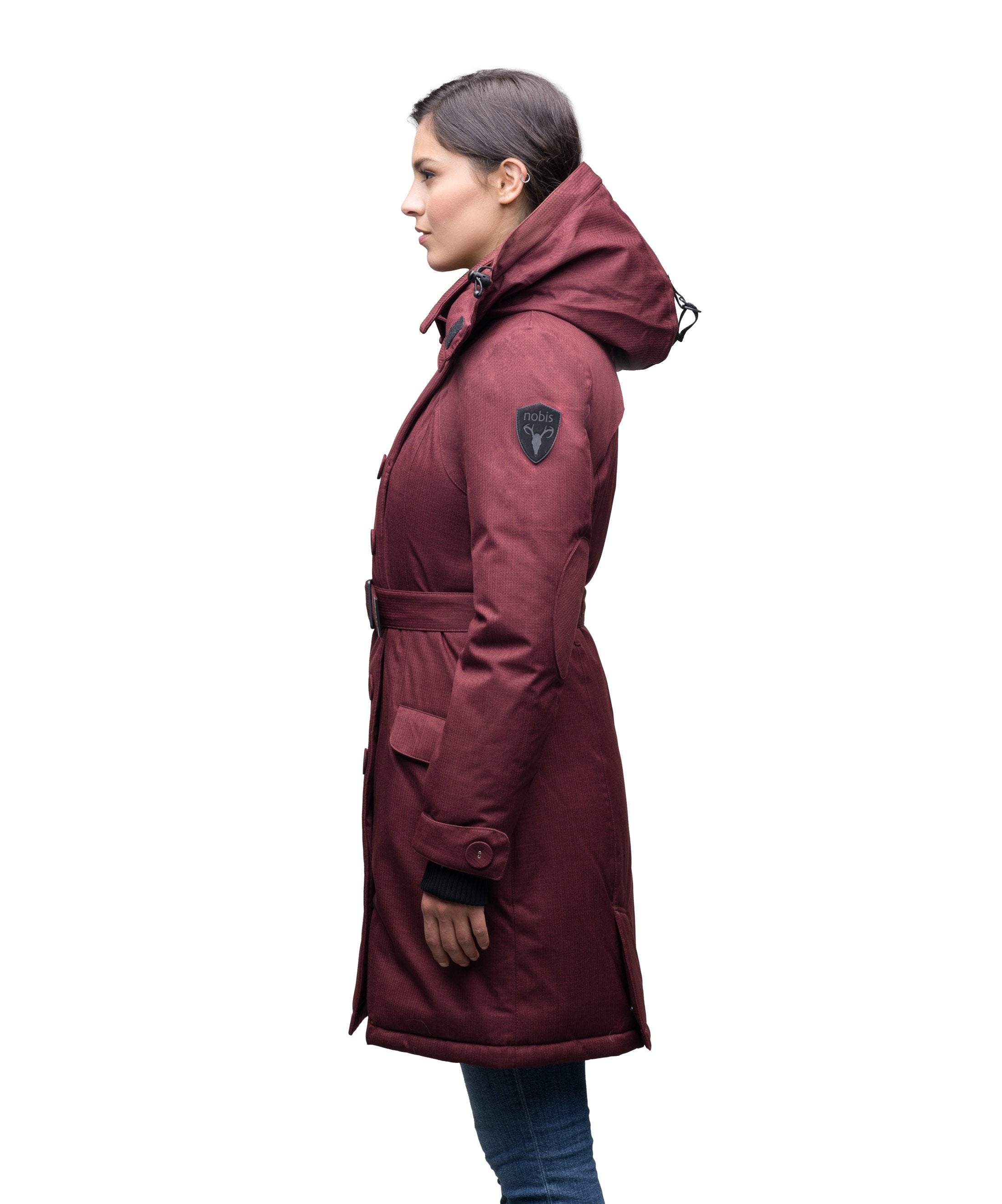 Womens 2024 hooded peacoat