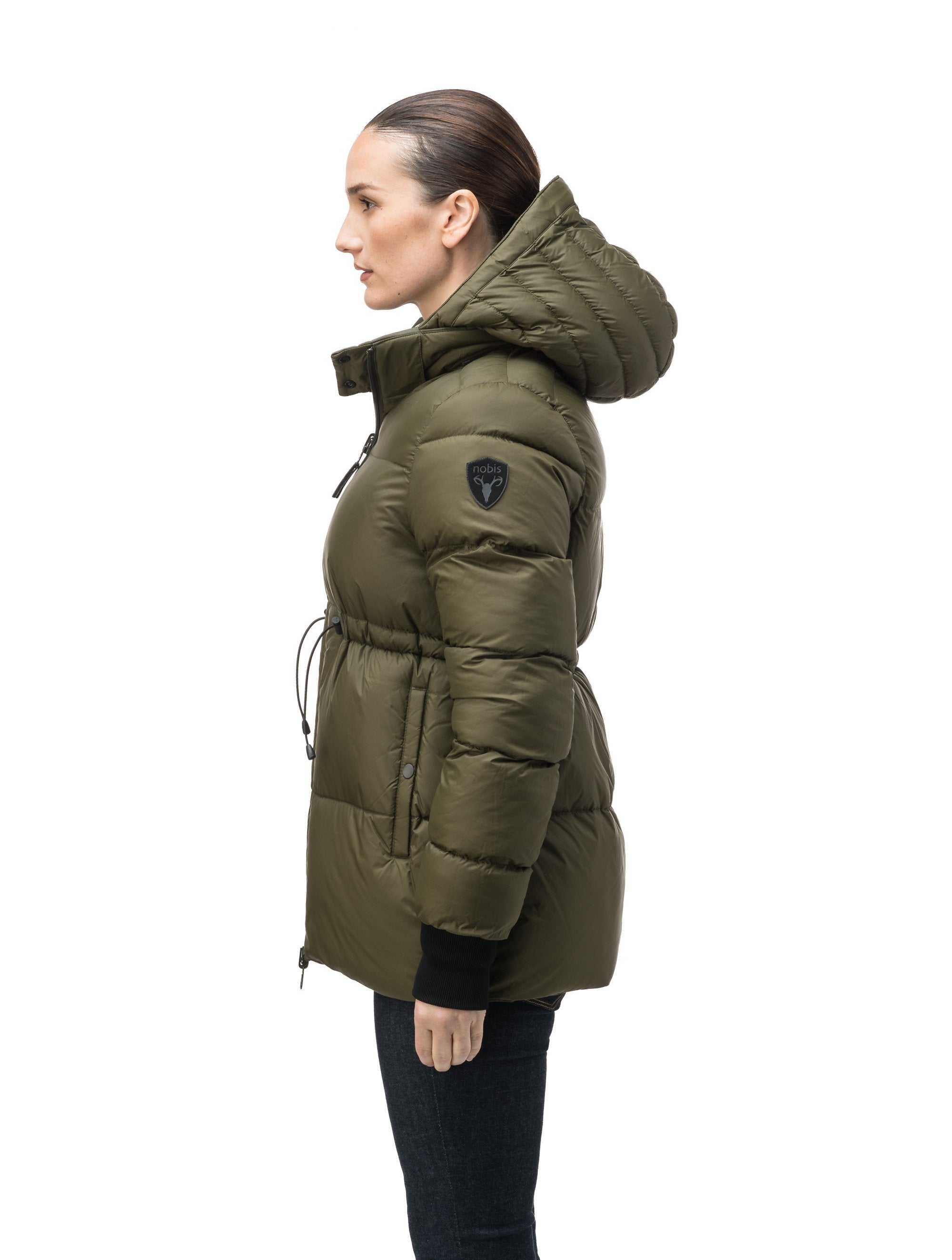 Khaki green hotsell puffer jacket women's